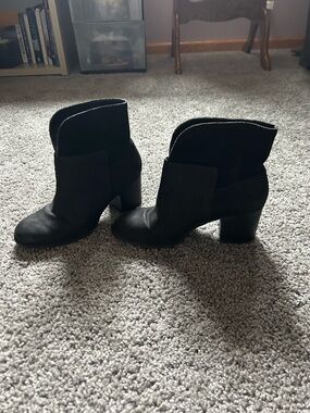 Nine West Black Women's Ankle Booties - Classic Block Heel